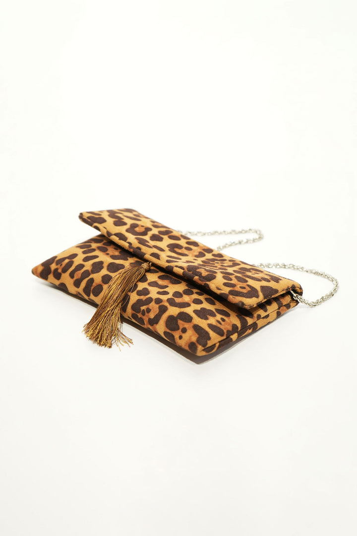 Tassel Charm Clutch (Leopard)