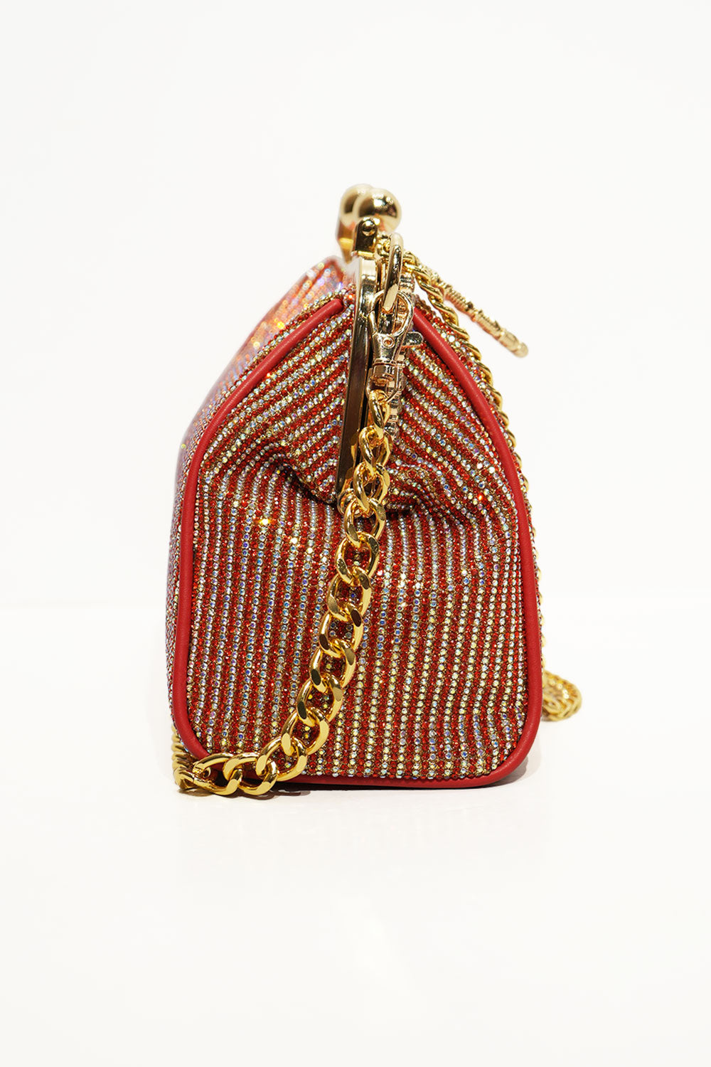 Luxe Gold Crystal Frame Clutch