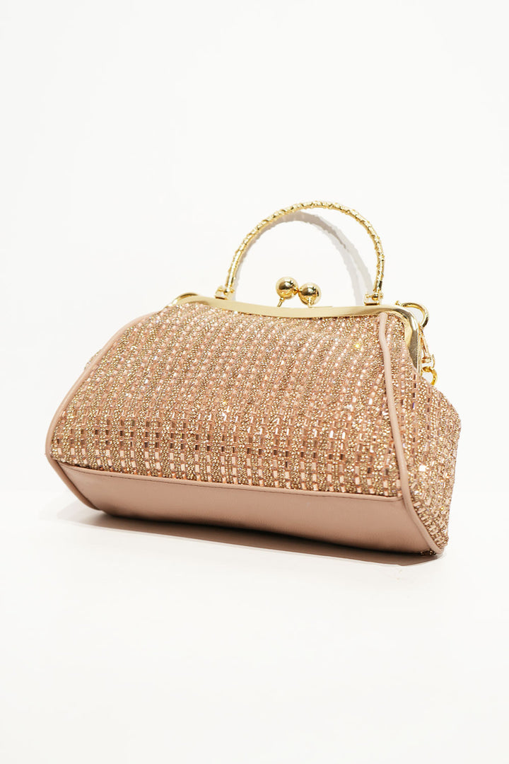 Luxe Gold Crystal Frame Clutch
