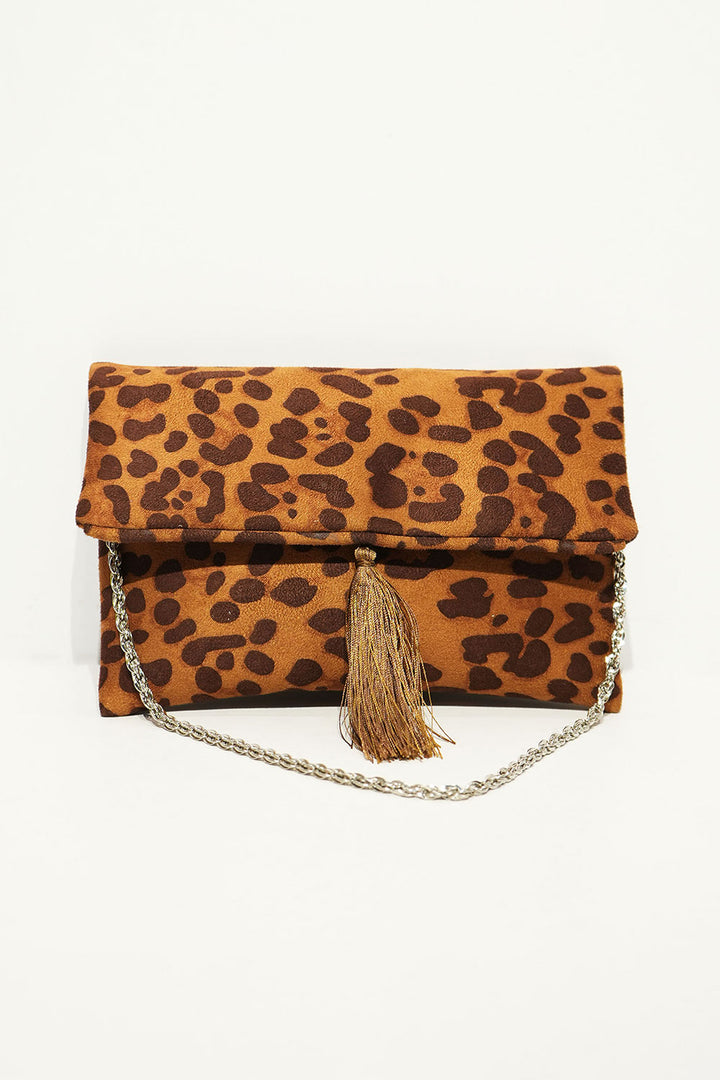 Tassel Charm Clutch (Leopard)