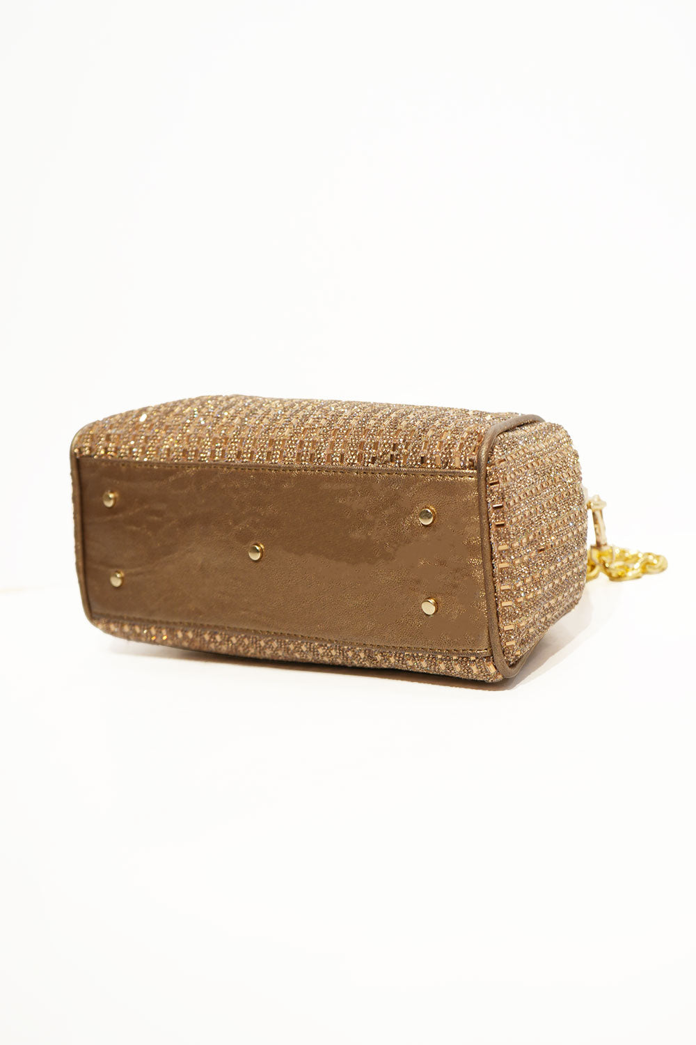 Luxe Gold Crystal Frame Clutch
