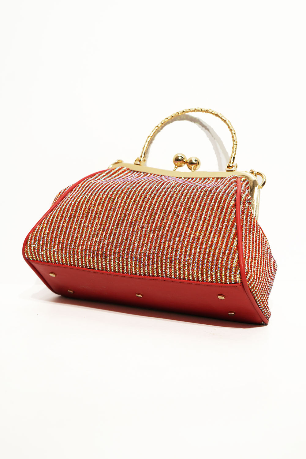 Luxe Gold Crystal Frame Clutch