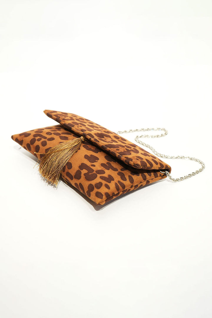 Tassel Charm Clutch (Leopard)