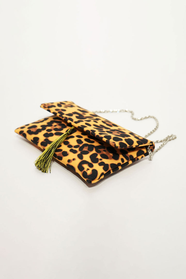 Tassel Charm Clutch (Leopard)